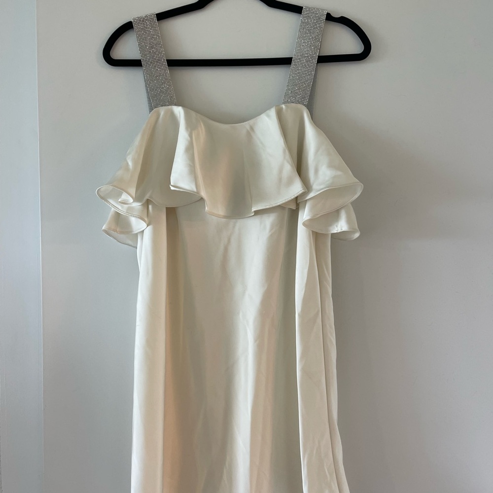 Cream Strapless Sundress with Spaghetti Straps